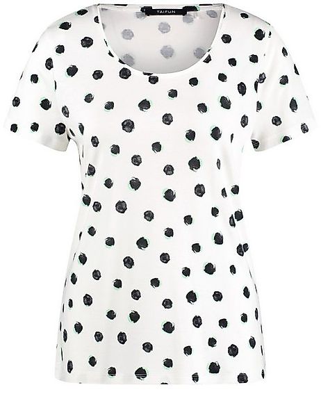 Taifun Kurzarmshirt T-Shirt mit Dots aus Interlock-Jersey günstig online kaufen