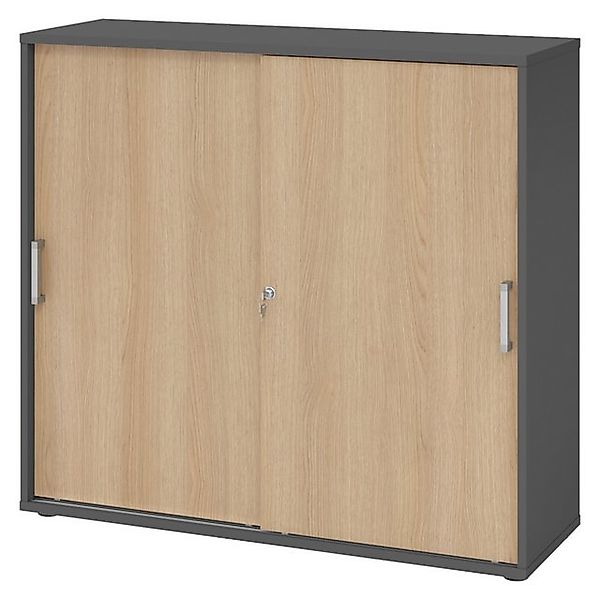 bümö Aktenschrank office Schiebetürenschrank Dekor: Graphit/Eiche - Griffe: günstig online kaufen