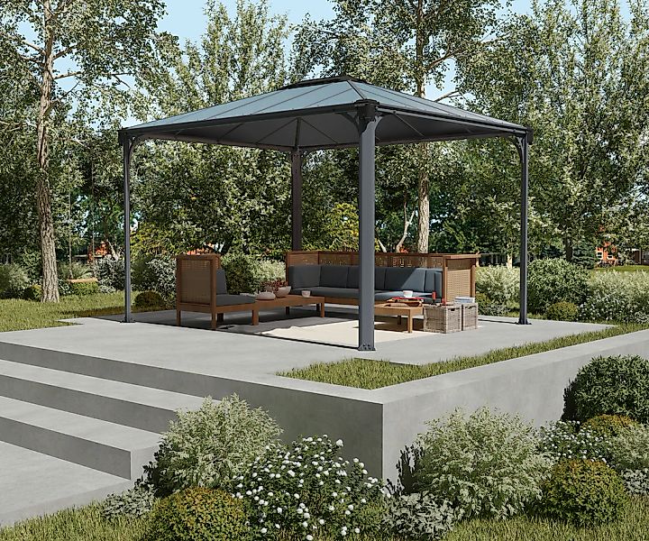 Canopia Gartenpavillon Martinique 3 x 3.6 Anthrazit günstig online kaufen