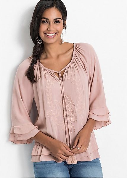 bonprix Tunika (1-tlg) A-Linien-Passform, mit 3/4-Ärmeln, gleichfarbige Sti günstig online kaufen