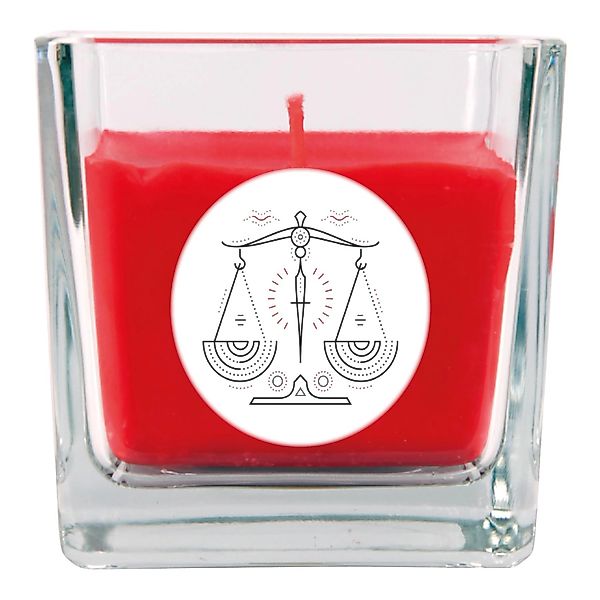 HS Candle Duftkerze & Glas Sternzeichen Rose 50 Stunden Waage günstig online kaufen