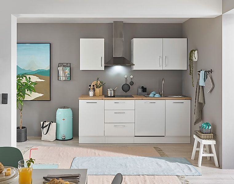 BASIC by Balculina Küchenzeile »Turin«, Breite 220 cm, ohne E-Geräte, mit S günstig online kaufen