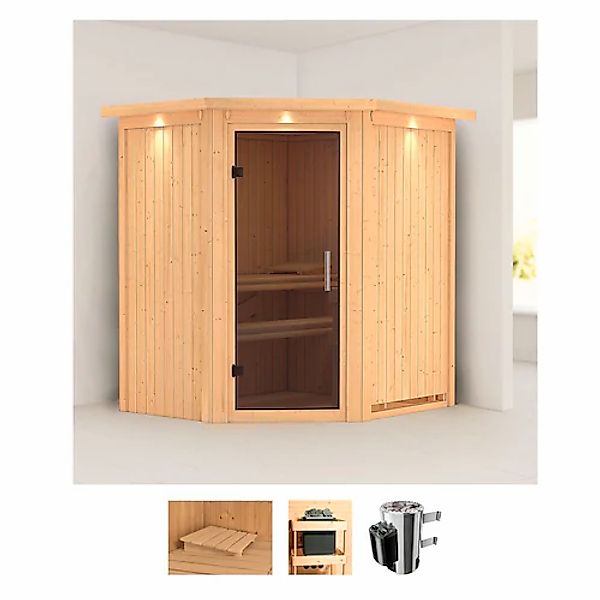 Karibu Sauna »Tomke«, 3,6-kW-Plug & Play Ofen mit integrierter Steuerung günstig online kaufen