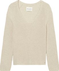 Marc OPolo Strickpullover mit dekorativem Strickmuster am Ärmel und V-Neck günstig online kaufen