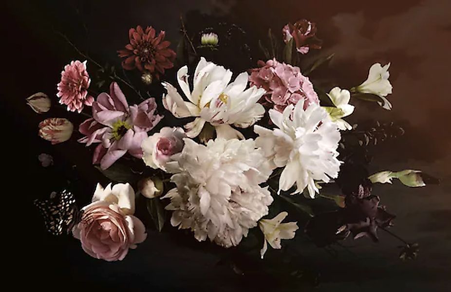 Papermoon Fototapete »BLUMEN ABSTRAKT-MUSTER DESIGN ROSEN BLUMEN DECOR RETR günstig online kaufen