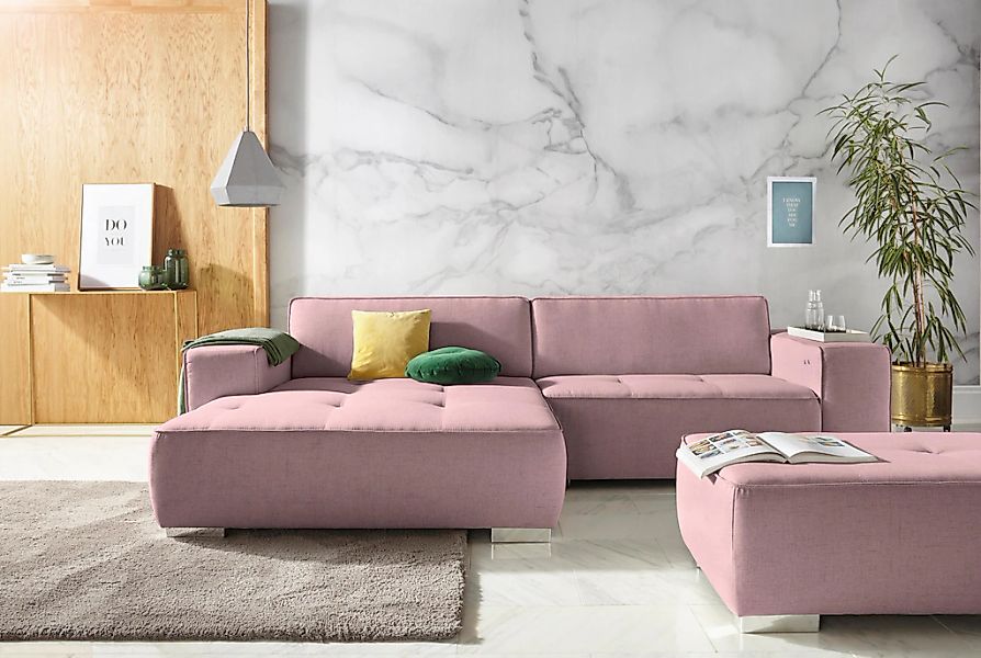 Home affaire Ecksofa "Sapporo L-Form" wahlweise Bettfunktion oder Sitztiefe günstig online kaufen