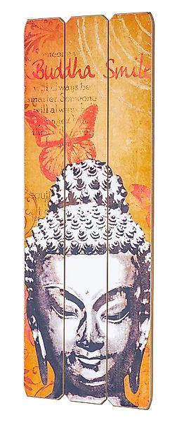 Levandeo® Holzbild, Buddha Wand Deko 30x80cm günstig online kaufen