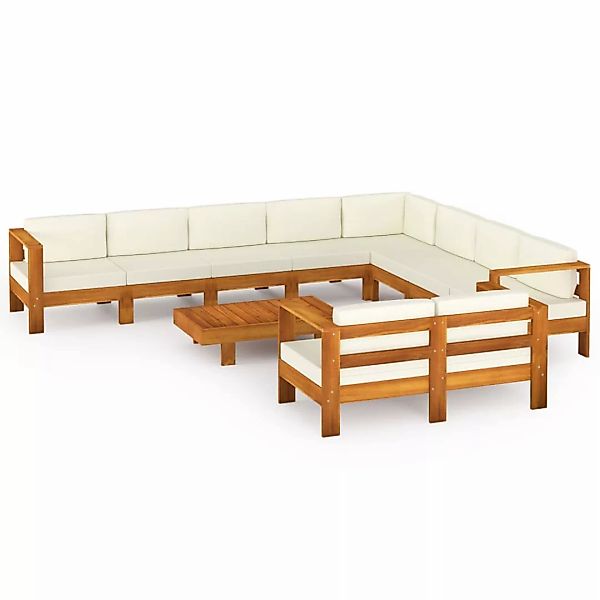 vidaXL Gartenlounge-Set 10-tlg. Garten-Lounge-Set mit Creme günstig online kaufen