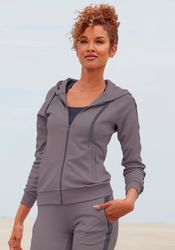 LASCANA ACTIVE Trainingsjacke mit Kapuze mit Logo Tape an den Ärmeln günstig online kaufen