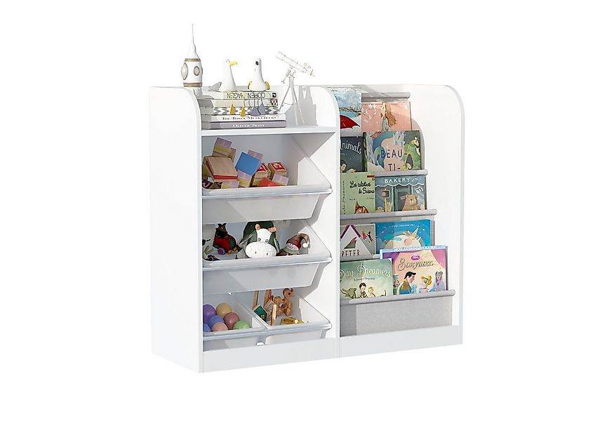 radelldar Kinderregal Bücherregal Kinder, mit 4 Aufbewahrungsbox, 5 Fächer, günstig online kaufen