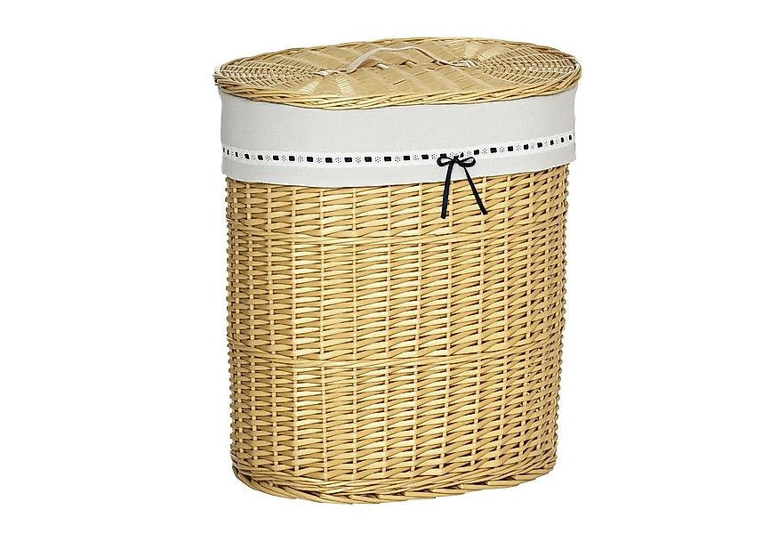 furnicato Wäschekorb aus Weide mit Deckel, Griff und herausnehmbarem günstig online kaufen