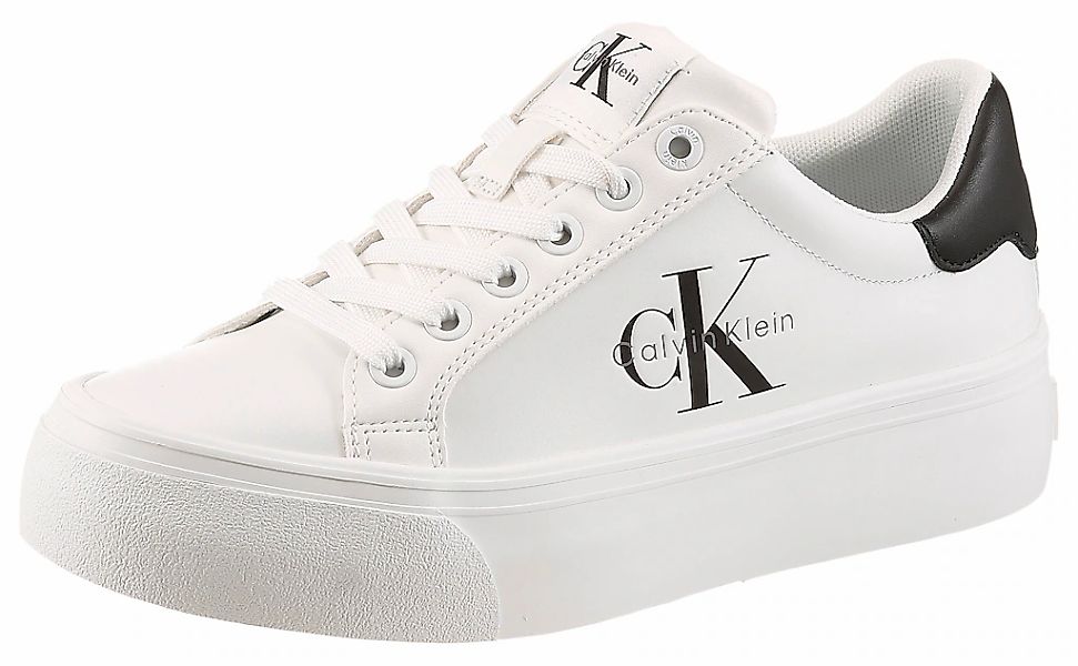 Calvin Klein Plateausneaker "VULC FLATFORM LACEUP LOW LTH" Schnürschuh, Hal günstig online kaufen
