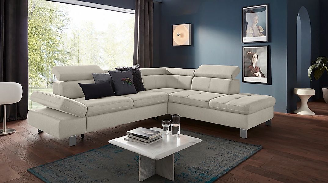 exxpo - sofa fashion Ecksofa "Fiji, L-Form", mit Kopf- bzw. Rückenverstellu günstig online kaufen