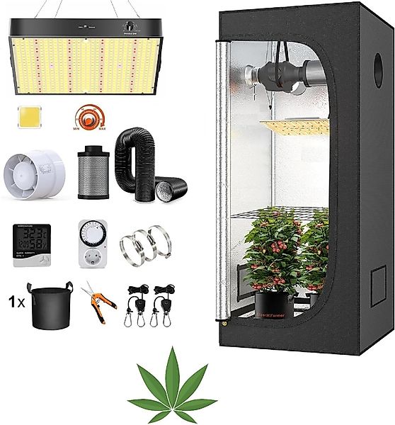 JUNG Gewächshaus Growbox Komplettset 60x60x140 cm, günstig online kaufen