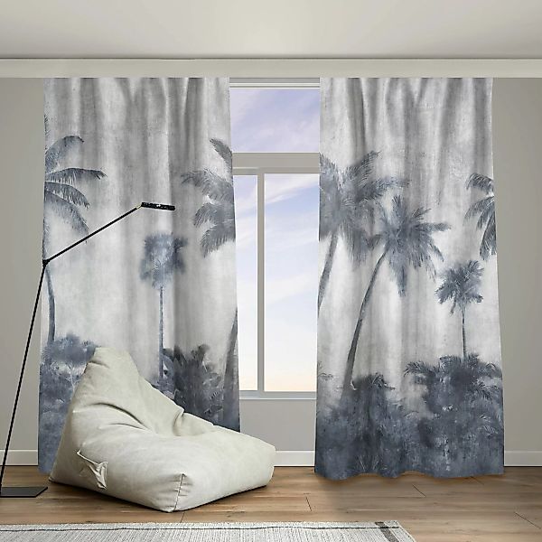 Vorhang Palmenkette in blau günstig online kaufen