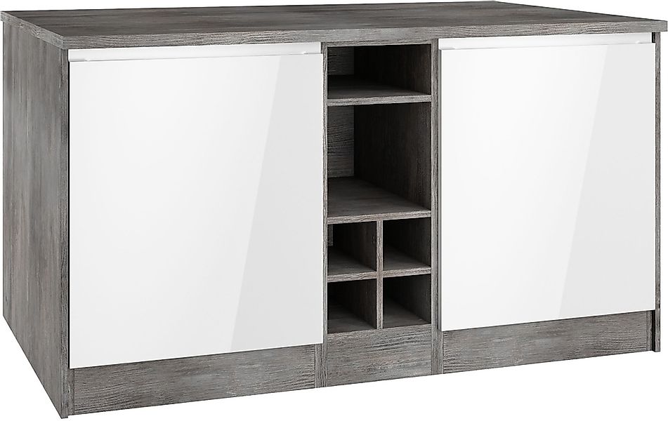 HELD MÖBEL Kücheninsel "Virginia", Breite 153 cm, MDF-Fronten, Flaschenrega günstig online kaufen