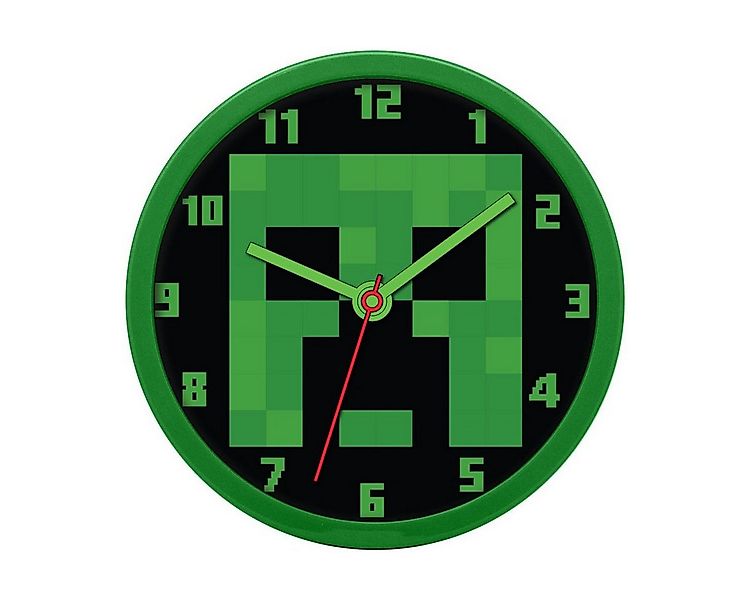 Minecraft Wanduhr Minecraft Wanduhr rund 25cm – cooles Design für Fans günstig online kaufen