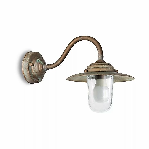 Außenwandlampe Chalet, IP44, Messing, Glas, Ausladung 38 cm günstig online kaufen