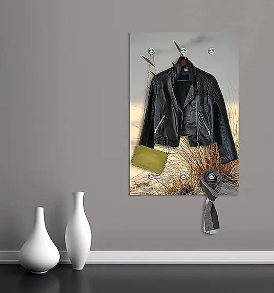 queence Garderobenleiste »Sylt« Wand Garderobe, Strand, Gräser, Düne, platz günstig online kaufen