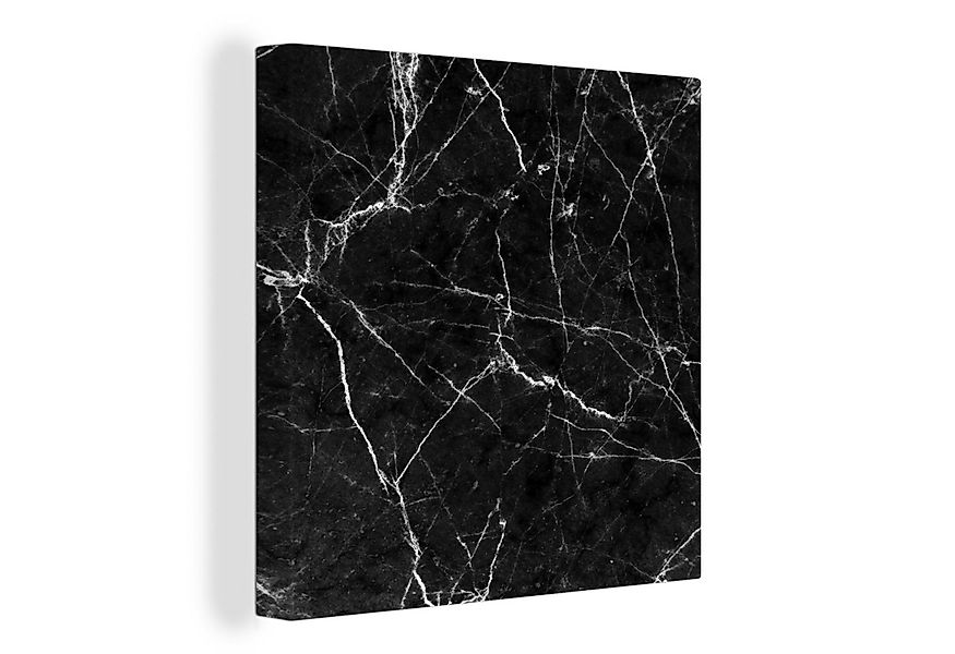 OneMillionCanvasses® Leinwandbild Marmor - Schwarz - Weiß - Textur, Fotodru günstig online kaufen