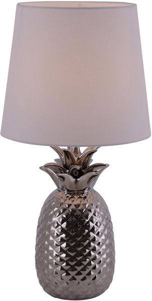 Näve Tischleuchte Keramik Ananas Matt Silber 45 cm günstig online kaufen