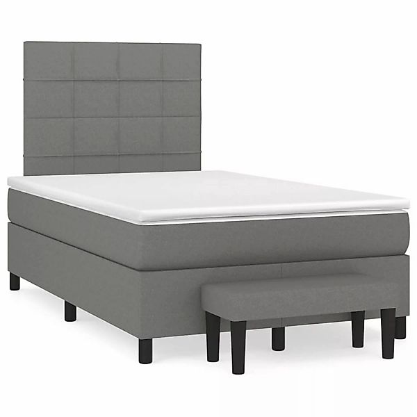 vidaXL Boxspringbett mit Matratze Dunkelgrau 120x200 cm Stoff1370312 günstig online kaufen