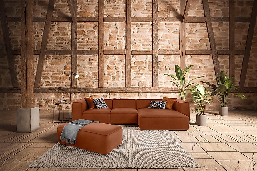 W.SCHILLIG Ecksofa "around-the-block", mit eleganter Biese, mit Federkern, günstig online kaufen