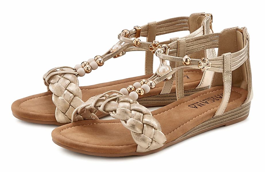 LASCANA Sandale "Sommerschuh", Sandalette, Sommerschuh mit raffiniertem Rie günstig online kaufen