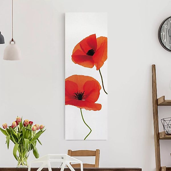 Leinwandbild Blumen - Hochformat Charming Poppies günstig online kaufen