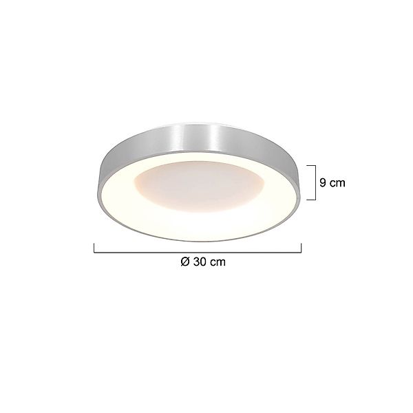 LED-Deckenleuchte Ringlede, 2.700 K, Ø 30 cm, silber, Metall günstig online kaufen