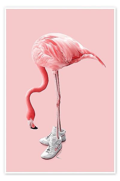 Posterlounge Poster Jonas Loose, Sneaker-Flamingo, Jugendzimmer günstig online kaufen