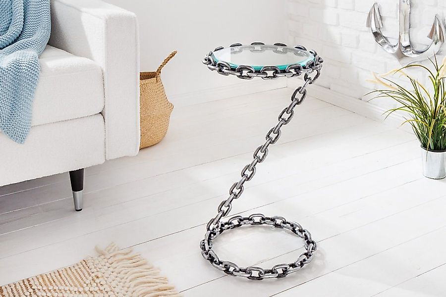 riess-ambiente Beistelltisch CHAINS 35cm silber / transparent (Einzelartike günstig online kaufen