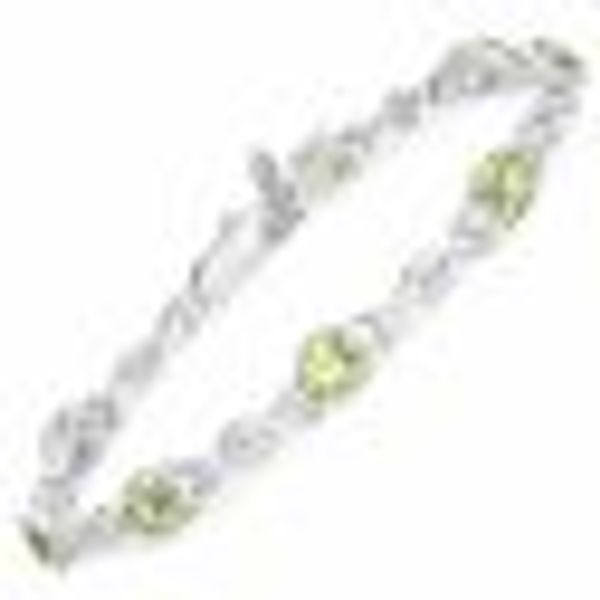 Armband 925-Sterling Silber rhodiniert Glänzend Peridot grün günstig online kaufen