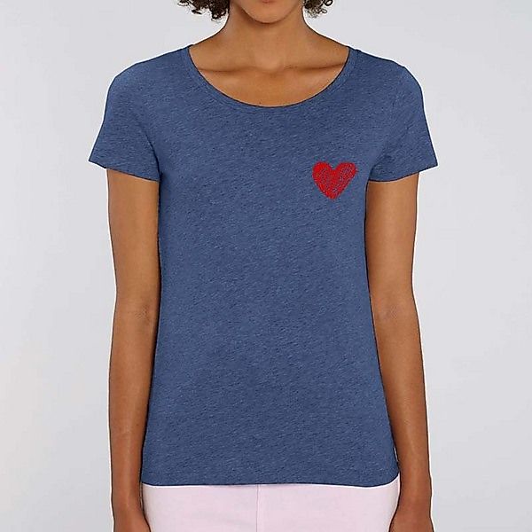 Frauen T-shirt - Indigo Blau - Herz günstig online kaufen