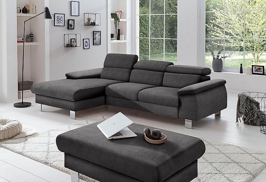 COTTA Ecksofa "Komaris L-Form, B: 244 cm" mit Kopfteilverstellung, optional günstig online kaufen