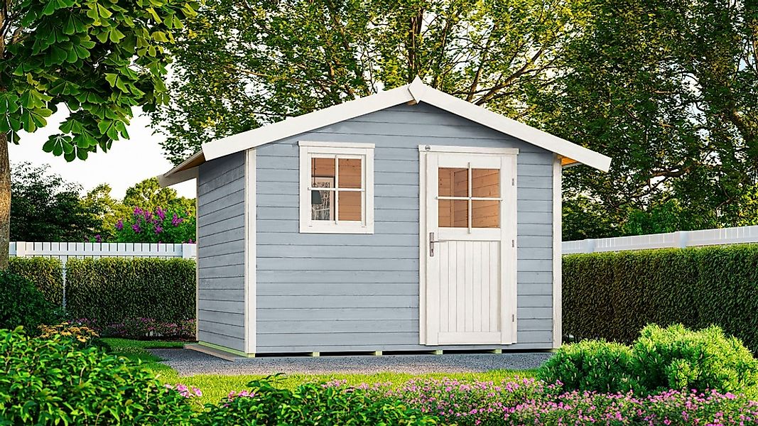 Gartenhaus 123 Gr.4 Satteldach Grau 28 mm günstig online kaufen