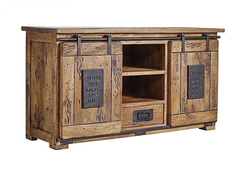 Massivmoebel24 Sideboard (Massivholz), Mango 128x45x70 natur lackiert RAILW günstig online kaufen