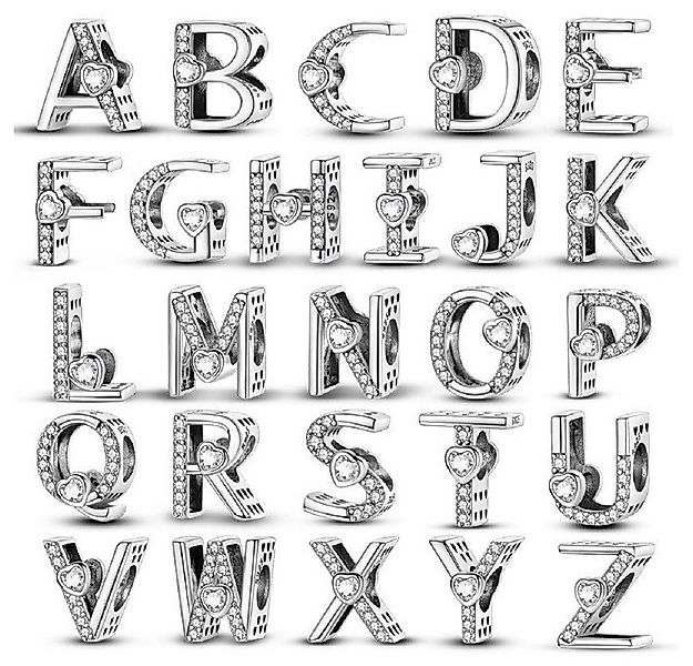 PANDACHARMS Charm Buchstabe Alphabet A-Z Block Buchstabe für Charm Armband, günstig online kaufen