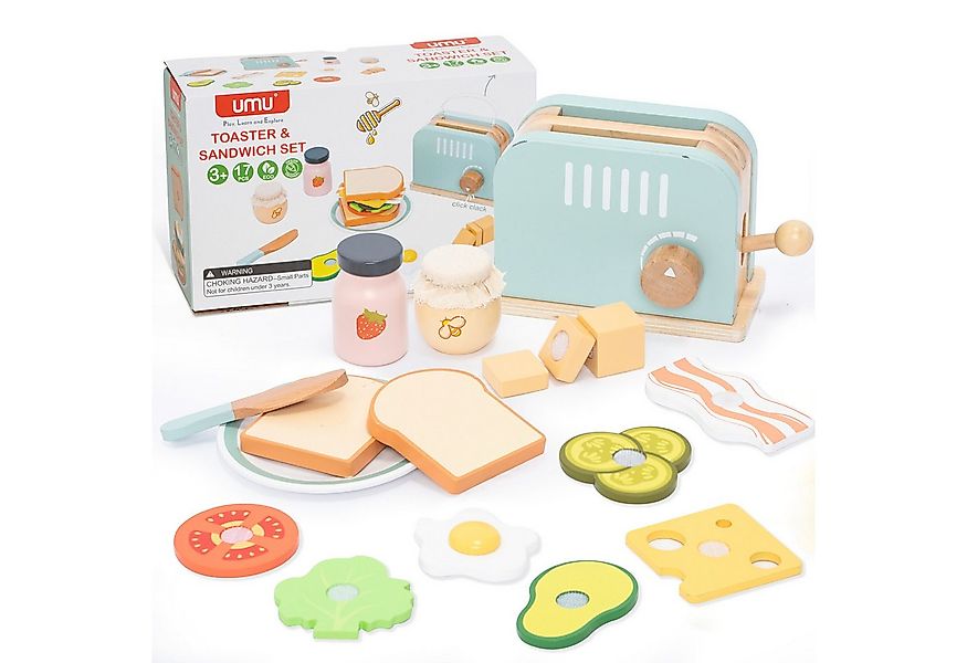 Esun Spielküche Holz Toaster & Sandwich Kinderküche, Spielküche zubehör 17 günstig online kaufen