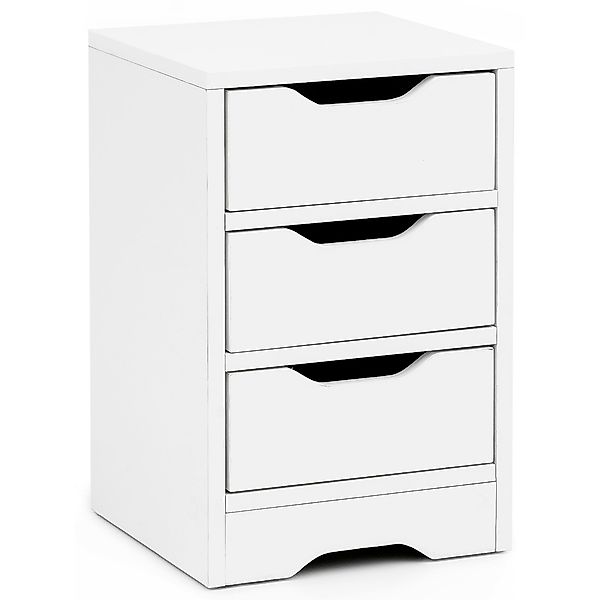 FINEBUY Nachtschrank SuVa13513_1 (31x49x31 cm, Weiß mit 3 Schubladen Klein) günstig online kaufen