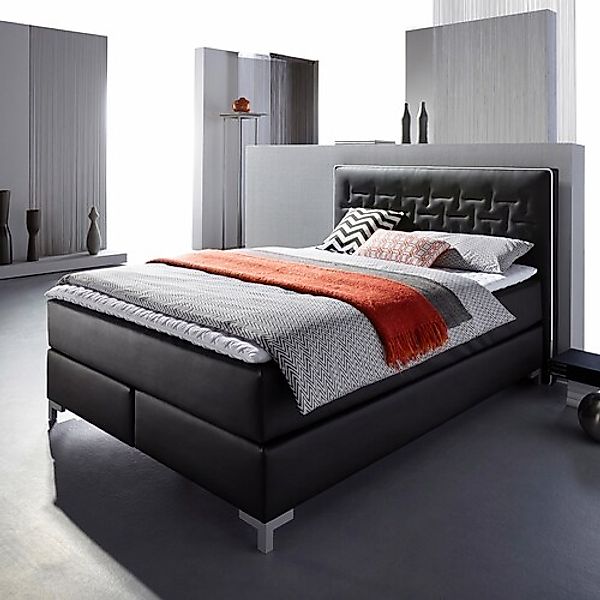 INOSIGN Boxspringbett »Coos«, mit besonderer Steppung im Kopfteil, 3 Matrat günstig online kaufen