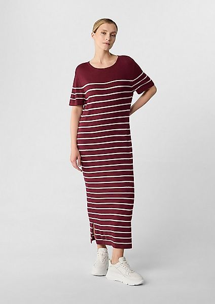 comma Maxikleid Kleid Gestreiftes Midikleid aus Feinstrick günstig online kaufen