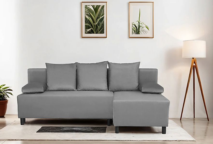 Home affaire Ecksofa "IWALANI, Schlafsofa mit Bettkasten, Recamiere beidsei günstig online kaufen
