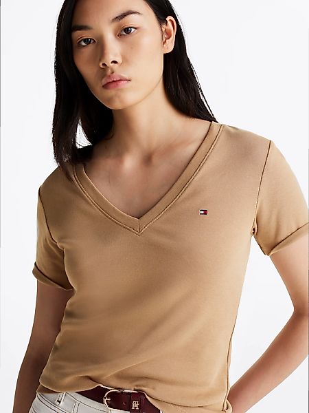 Tommy Hilfiger T-Shirt "SLIM CODY V-NK SS mit V-Ausschnitt und Streifen", g günstig online kaufen