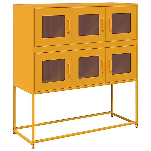 vidaXL Sideboard Senfgelb 100,5x39x107 cm Kaltgewalzter Stahl 853425 günstig online kaufen