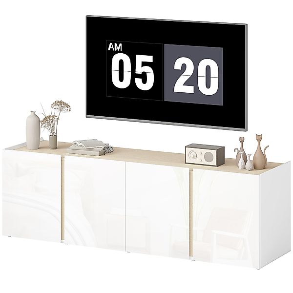 HOMCOM TV-Möbel 135 cm, TV-Ständer für Fernseher bis zu 65 Zoll mit 4 sanft günstig online kaufen
