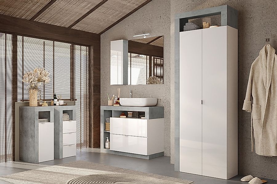 welltime Hochschrank "Hamburg Höhe 195 cm, Breite 64 cm, Badezimmerschrank günstig online kaufen