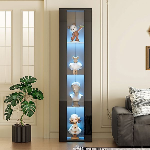 Flieks Vitrine Glasvitrine Standvitrine mit LED-Beleuchtung günstig online kaufen