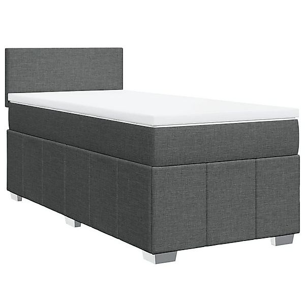 vidaXL Bettgestell Boxspringbett mit Matratze Dunkelgrau 90x200 cm Stoff Be günstig online kaufen