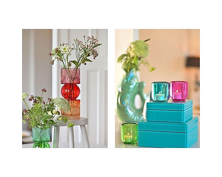 Giftcompany Dekovase Vase Jacquard Streifen Grün Blau (25cm) günstig online kaufen